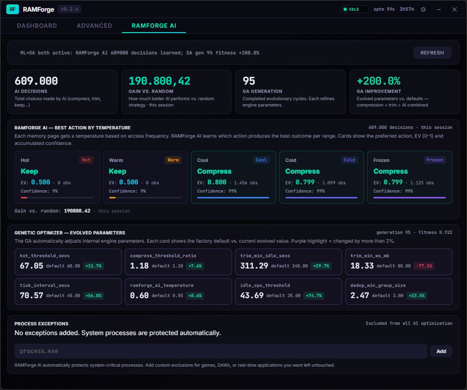 RAMForge AI — genetic optimizer and ML insights